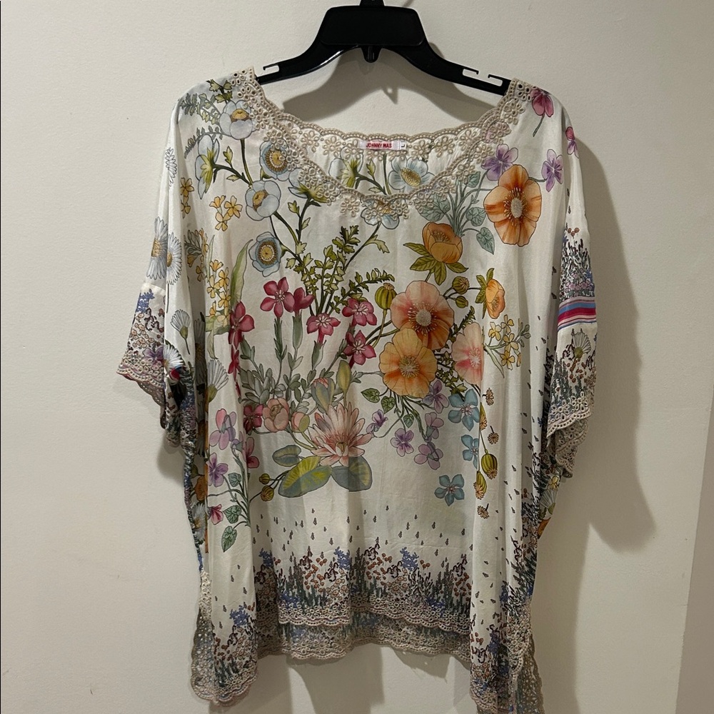 Johnny Was Multicolor Floral Blouse